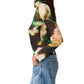 Fiona Floral Mesh Mock Neck Top