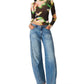 Fiona Floral Mesh Mock Neck Top