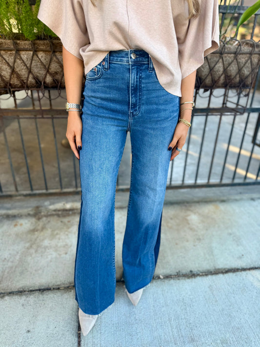 Far Out High Rise Wide Leg- Tuxedo