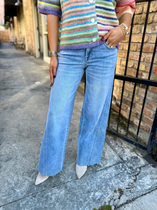 Far Out High Rise Wide Leg- Make Believe
