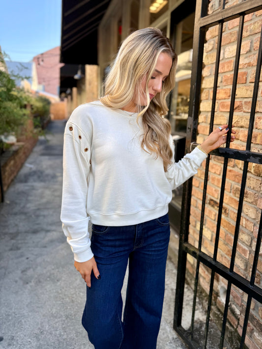 Z Supply Axel Grommet Sweatshirt- Sandstone