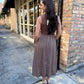 Polly Polka Dot Maxi- Brown