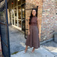 Polly Polka Dot Maxi- Brown
