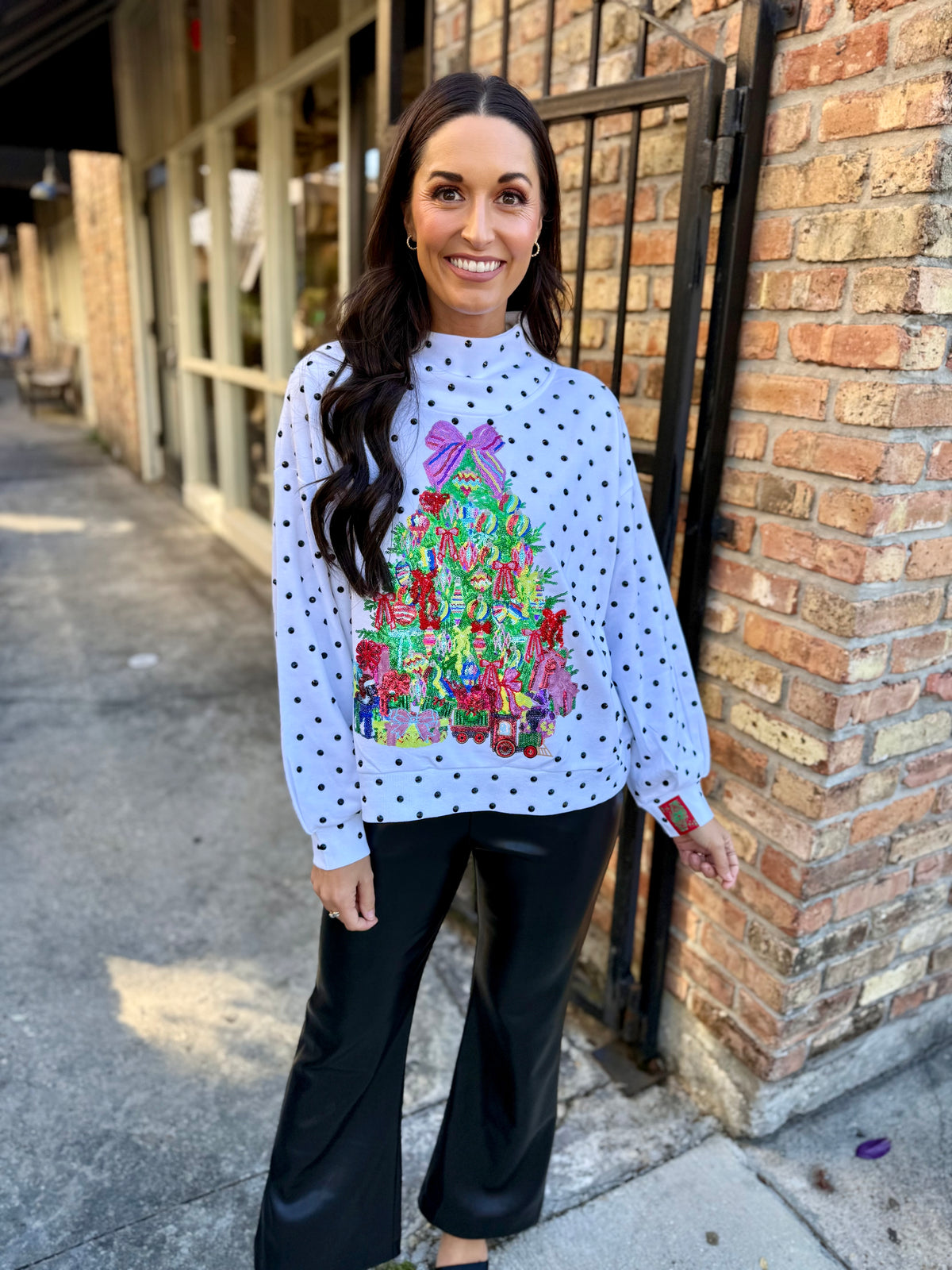 Queen Polka Dot Christmas Tree Sweatshirt