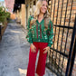 Queen Holly & Peppermint Cardigan- Green