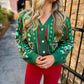 Queen Holly & Peppermint Cardigan- Green