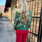 Queen Holly & Peppermint Cardigan- Green