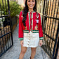 Queen Nutcracker Cardigan- Red & Green
