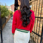 Queen Nutcracker Cardigan- Red & Green