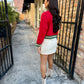Queen Nutcracker Cardigan- Red & Green