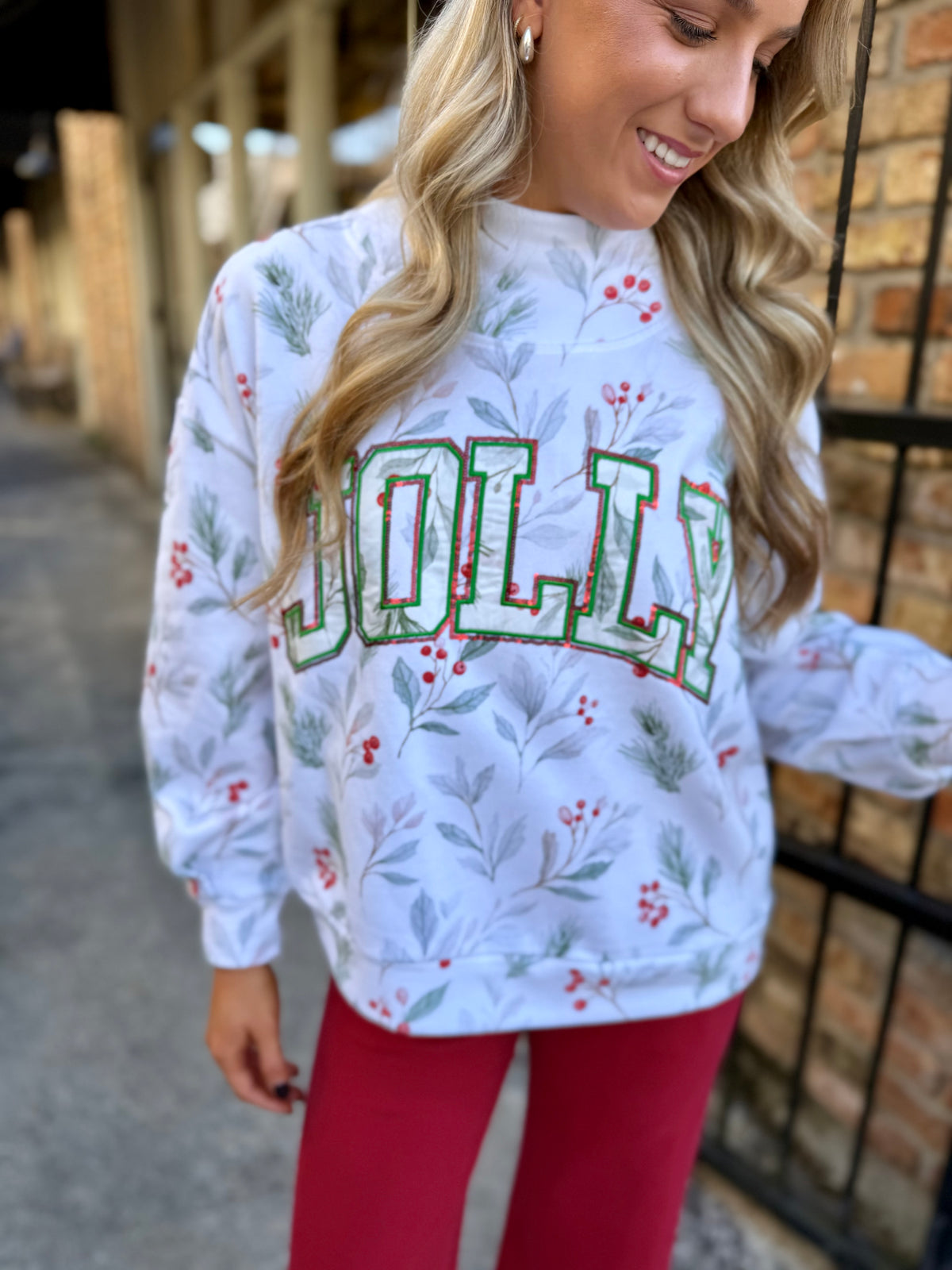 Queen Holly Jolly Mock Sweatshirt