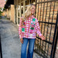 Queen Plaid Nutcracker Button Up Top
