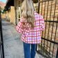 Queen Plaid Nutcracker Button Up Top