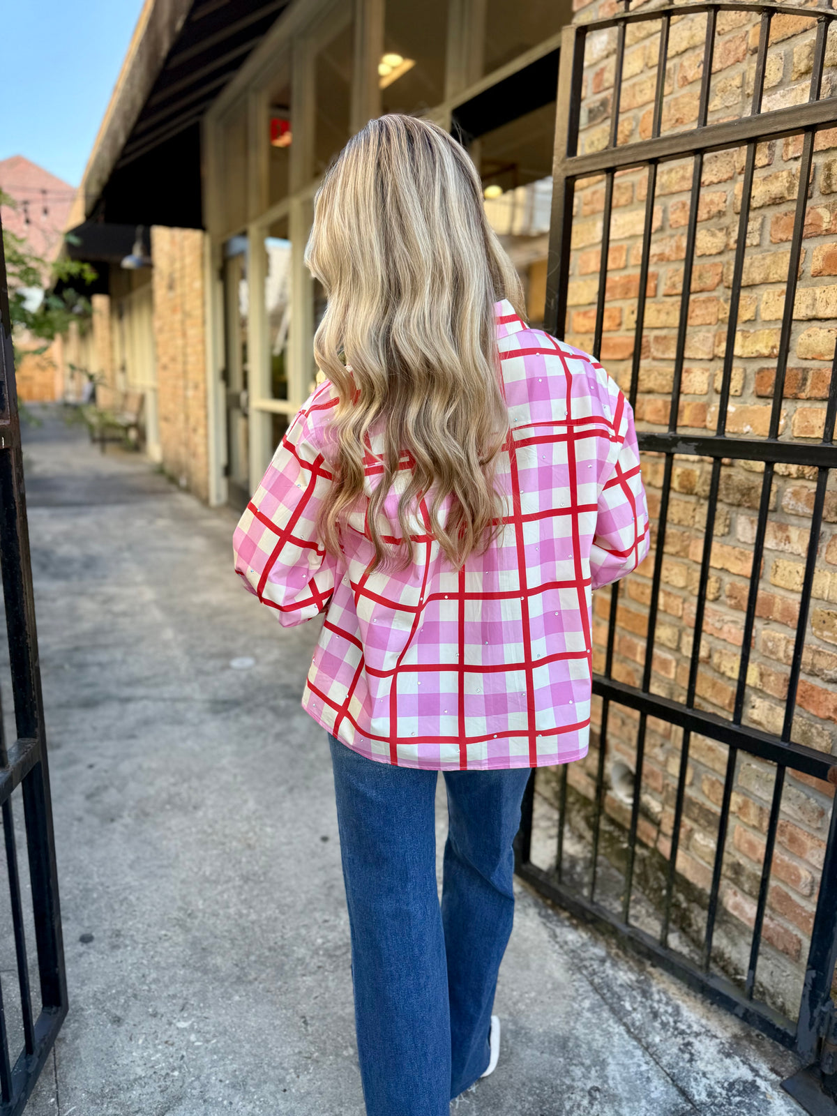 Queen Plaid Nutcracker Button Up Top