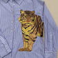 Tiger Striped Button Down- Purple