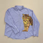 Tiger Striped Button Down- Purple