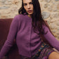 Roxanne Button Cardigan- Purple/Mauve