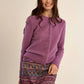 Roxanne Button Cardigan- Purple/Mauve
