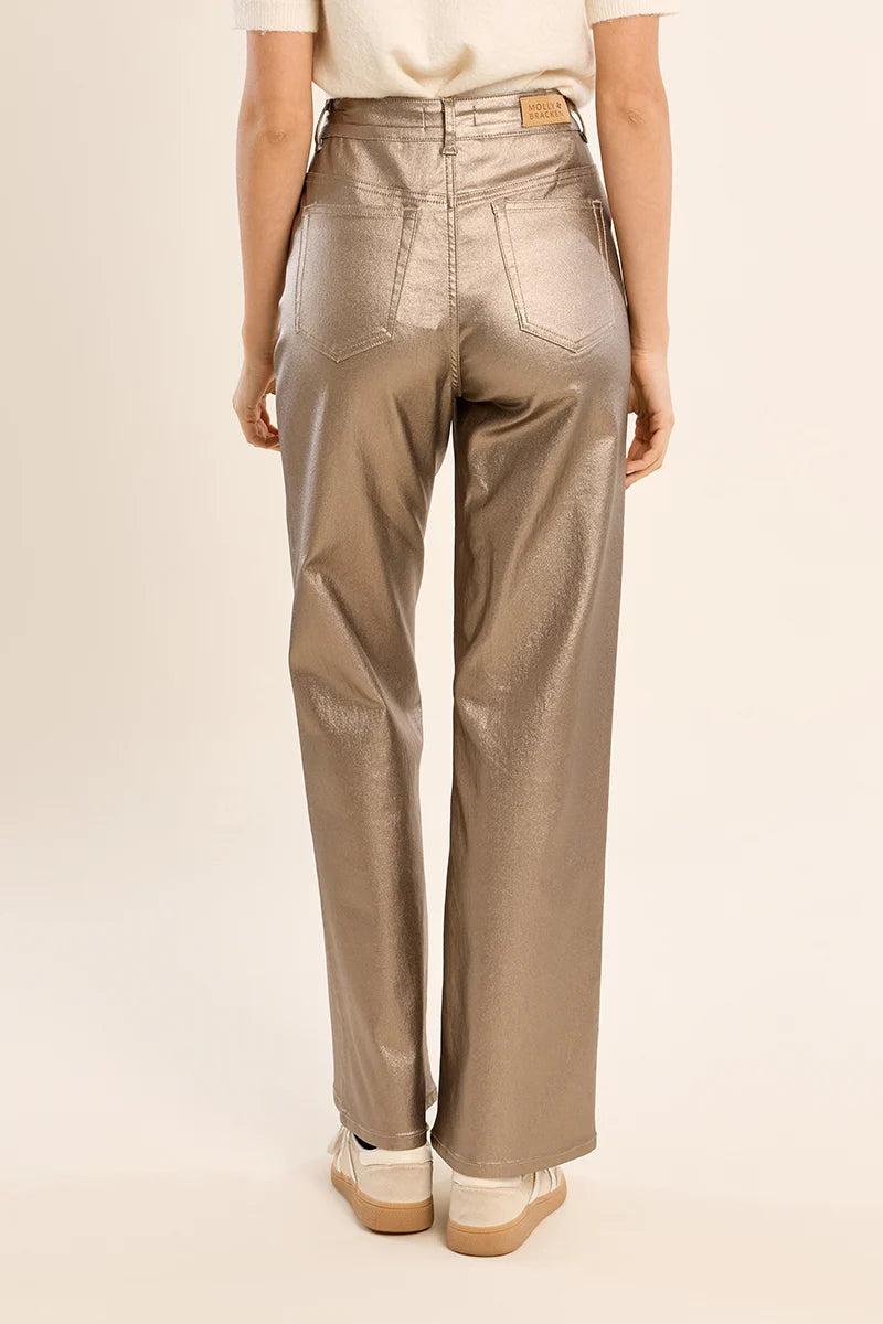 After Hours HR Coated Pants- Gold