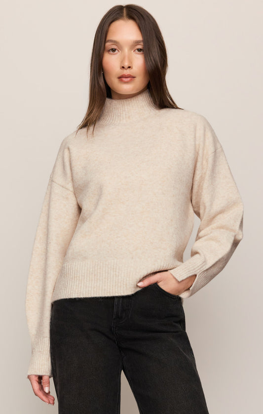 Z Supply Nessa Mock Neck Sweater- Oatmeal