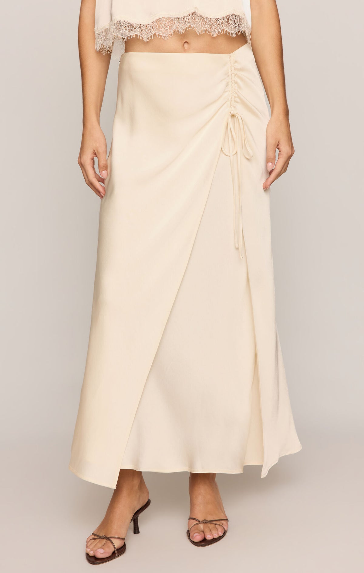 Z Supply City Lights Luxe Skirt- Sandstone