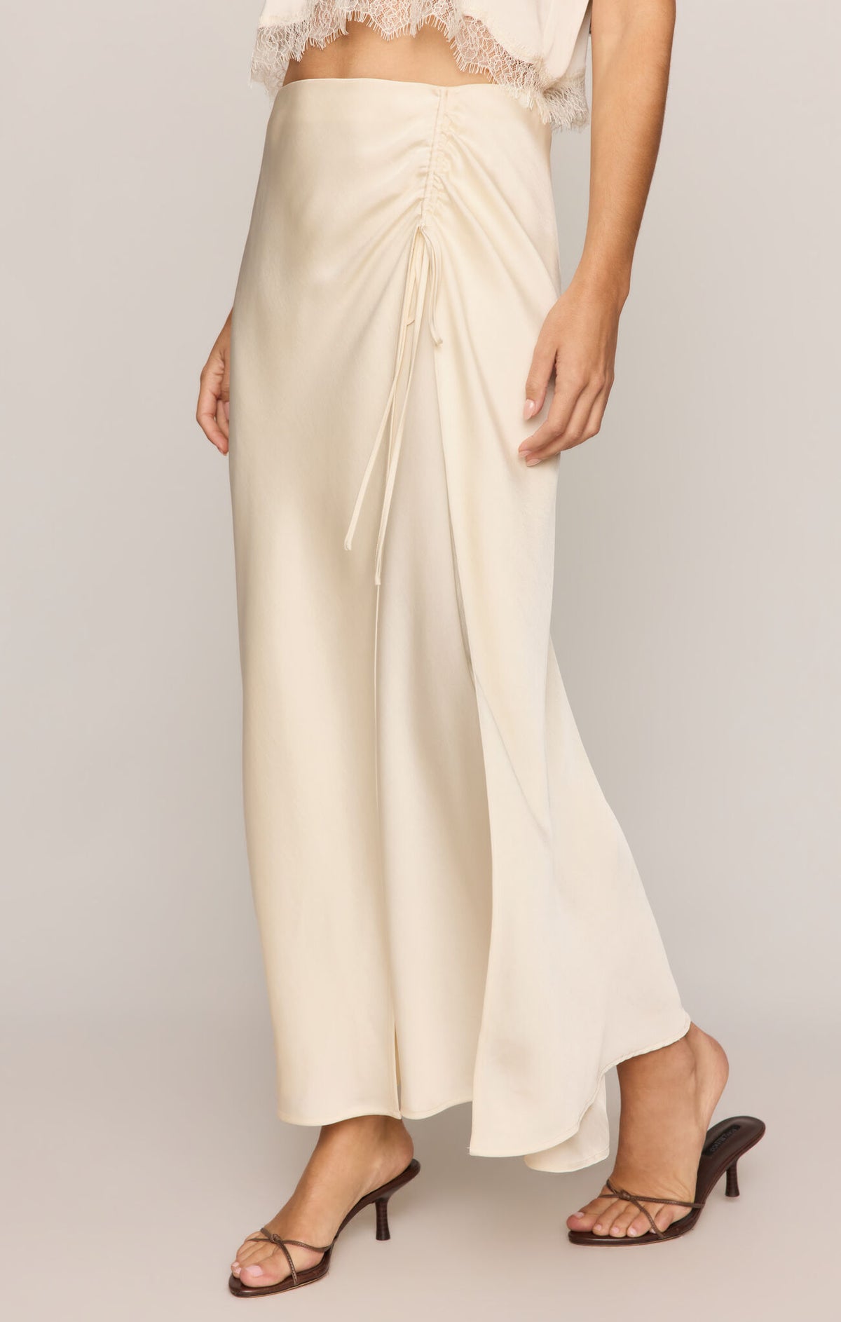 Z Supply City Lights Luxe Skirt- Sandstone