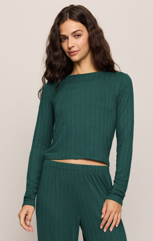 Z Supply Aries Knit LS Top- Velvet Green