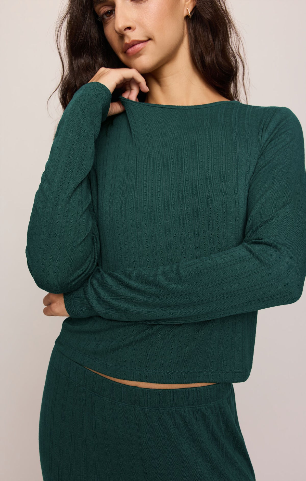 Z Supply Aries Knit LS Top- Velvet Green