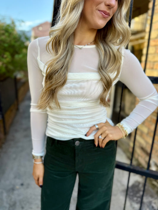 Lillie-Marie Knit Top- Cream