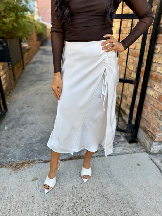 Z Supply City Lights Luxe Skirt- Sandstone