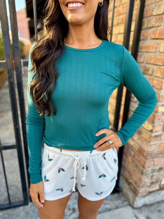 Z Supply Aries Knit LS Top- Velvet Green