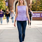 Chad Boatneck Peplum- Purple