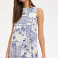 Vintage Palm Boat Neck Plain Mini Dress