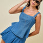Denim Peplum Top