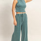 FP Mineral Washed 2 PC Pants Set- Dark Teal