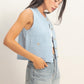 Talon Textured Vest- Ice Blue
