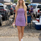 Hallie Zip Front Mini Dress- Purple