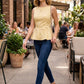 Chad Boatneck Peplum- Yellow