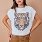 Tiger Contrast Sweater Vest- Ivory Brown