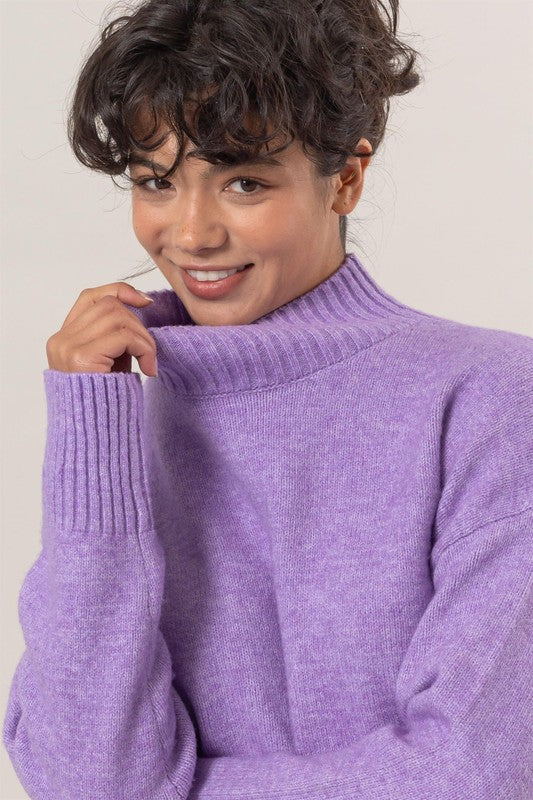 Bengals High Neck Sweater- Lavender