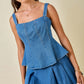 Denim Peplum Top