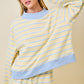 Teva Striped Mock Sweatshirt- Yellow/Baby Blue