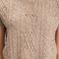 Embellished Cable Knit Sweater- Mocha