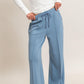 Dalton Wide Leg Pants- Dusty Blue