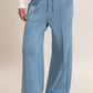 Dalton Wide Leg Pants- Dusty Blue