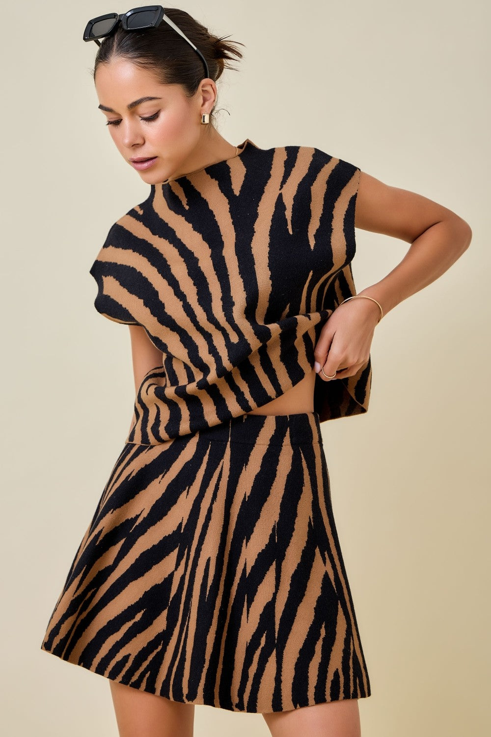 Tiger Boxy Sweater Top