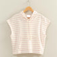 Davis Striped Hooded Top- Pink