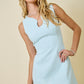 Wavy Cutout Tweed Dress- Lt Blue