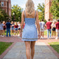 Tabby Contrast Mini Dress- Sky Blue