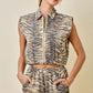 Tiger Denim Crop Vest